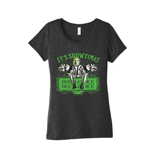 Beetlejuice Its Showtime Womens Triblend Tee