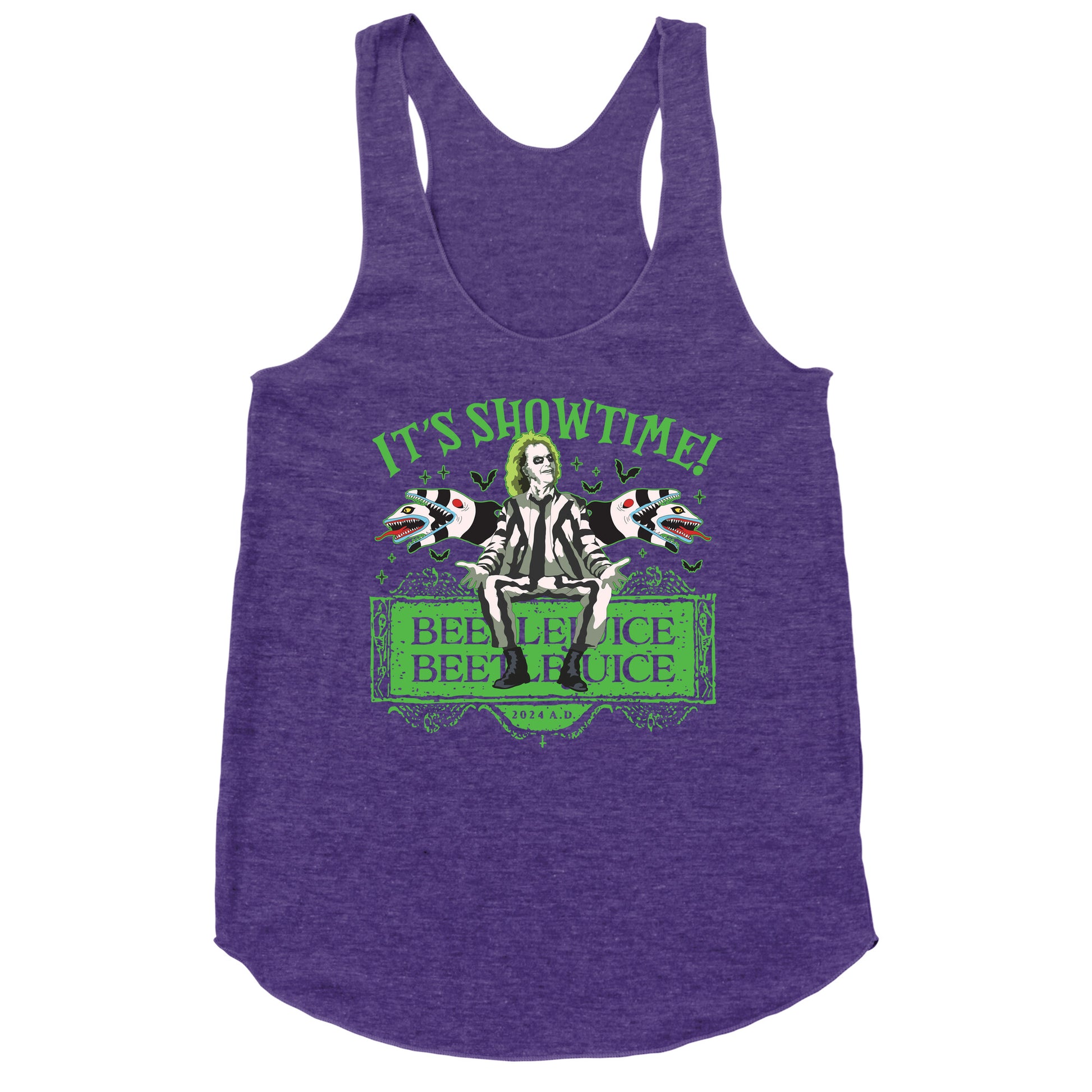 Beetlejuice Its Showtime Racerback Tank