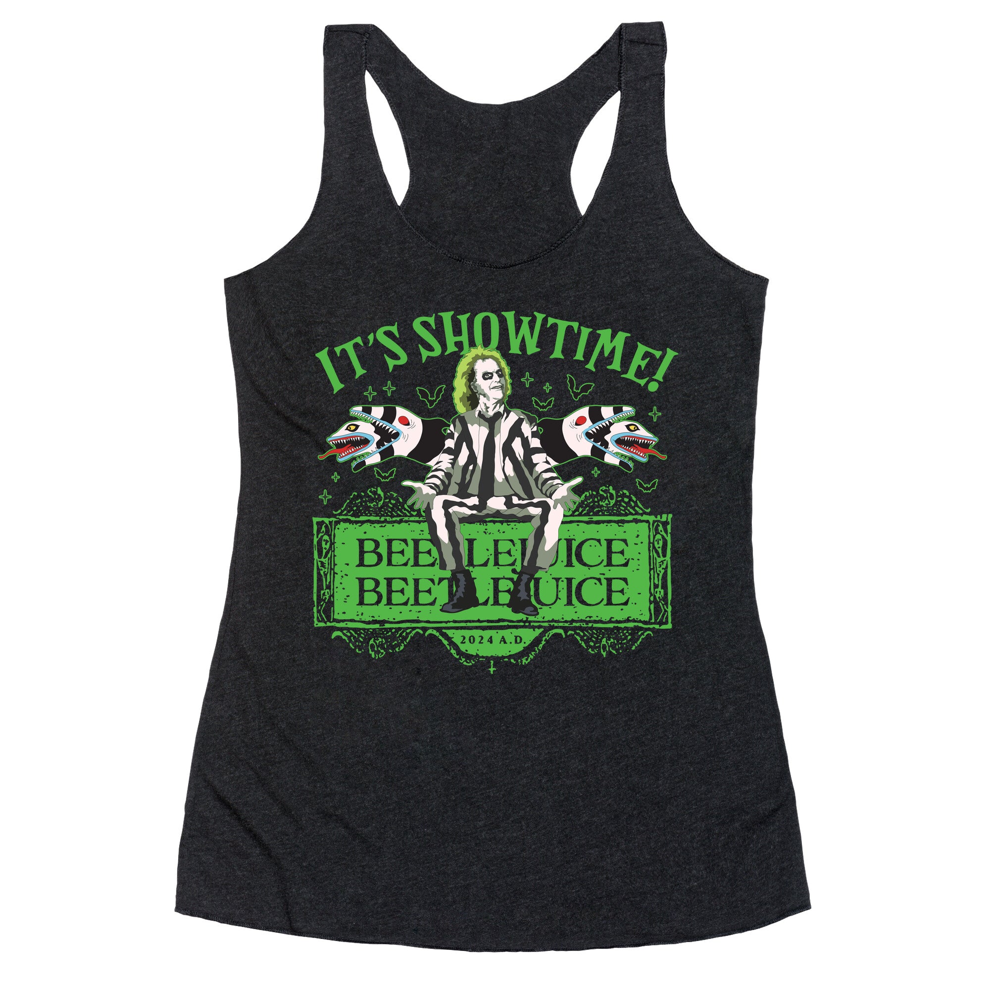 Beetlejuice Its Showtime Racerback Tank