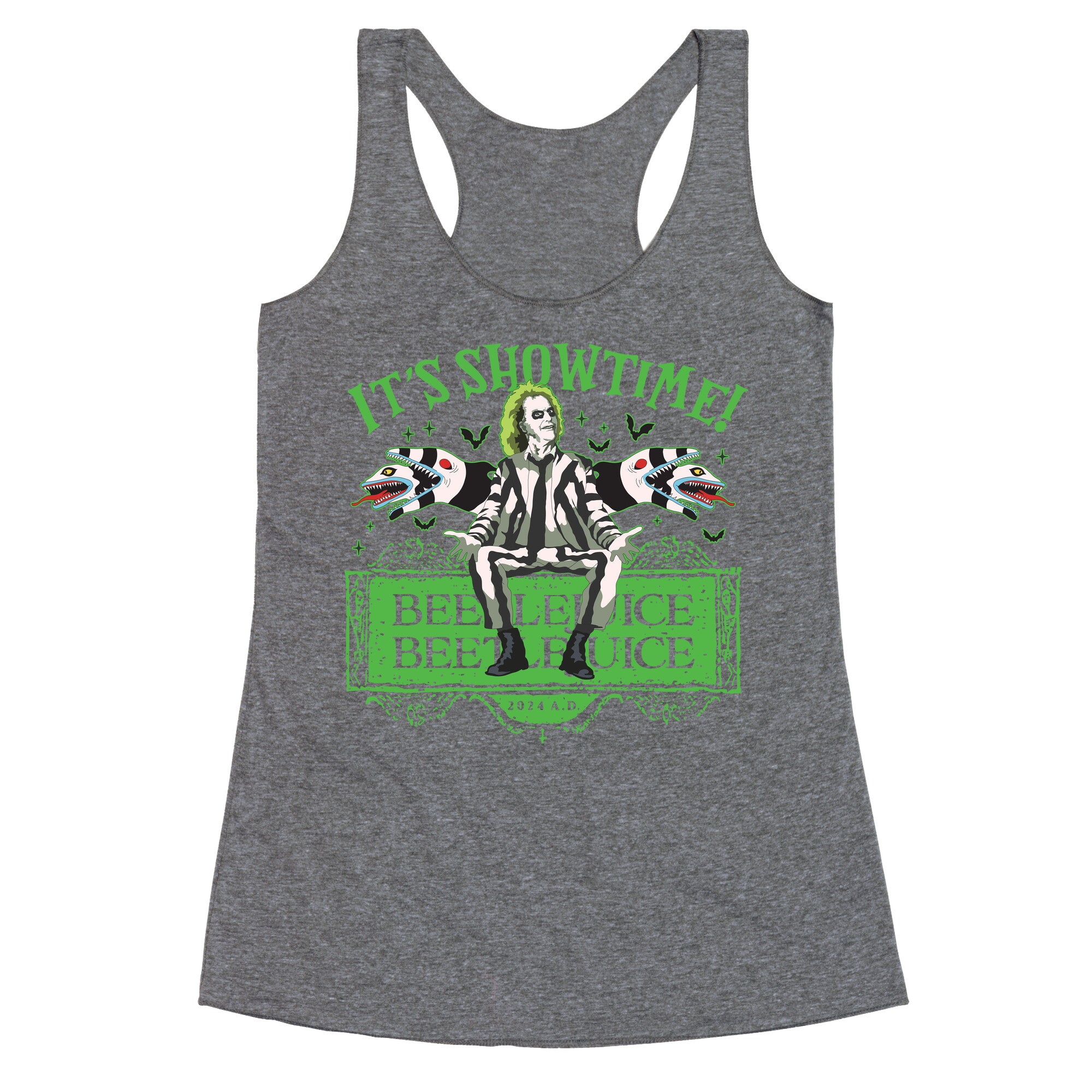 Beetlejuice Its Showtime Racerback Tank