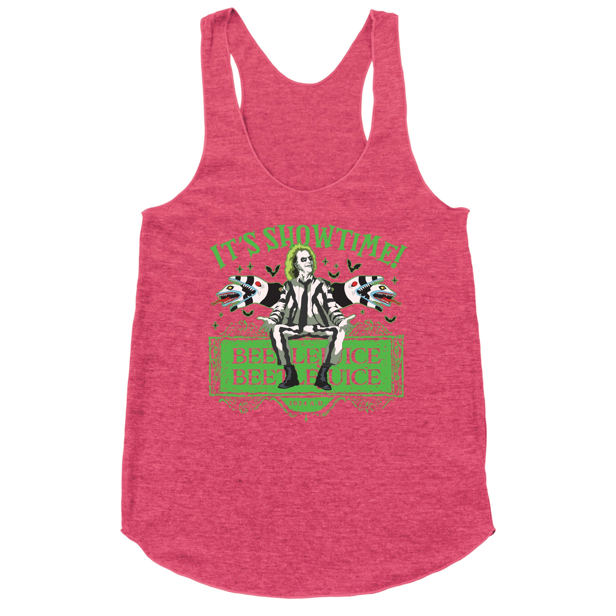 Beetlejuice Its Showtime Racerback Tank