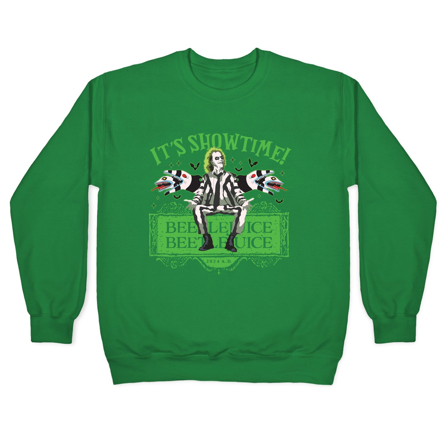 Beetlejuice Its Showtime Crewneck Sweatshirt