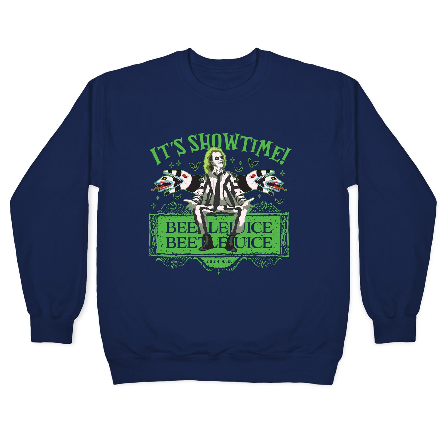 Beetlejuice Its Showtime Crewneck Sweatshirt