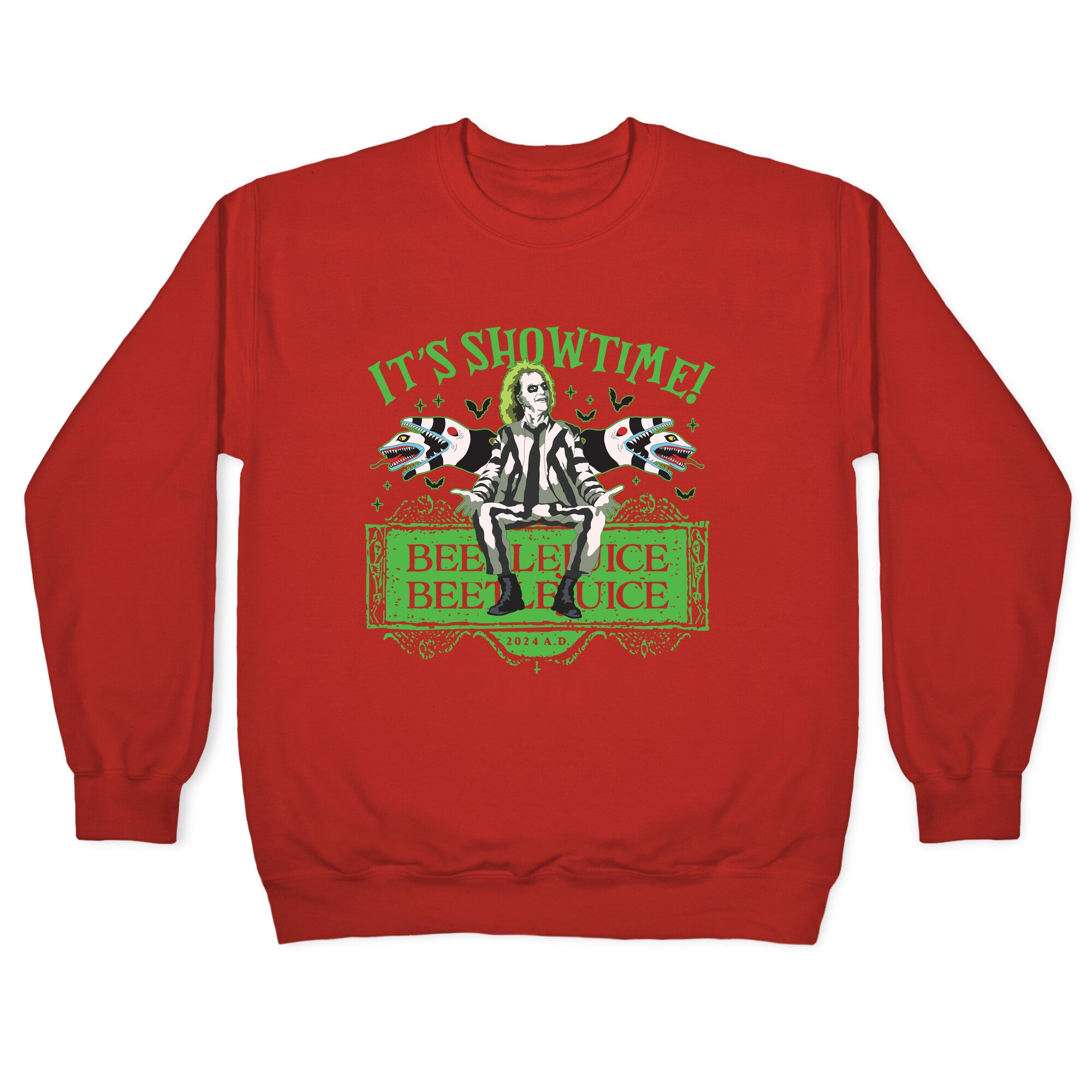 Beetlejuice Its Showtime Crewneck Sweatshirt