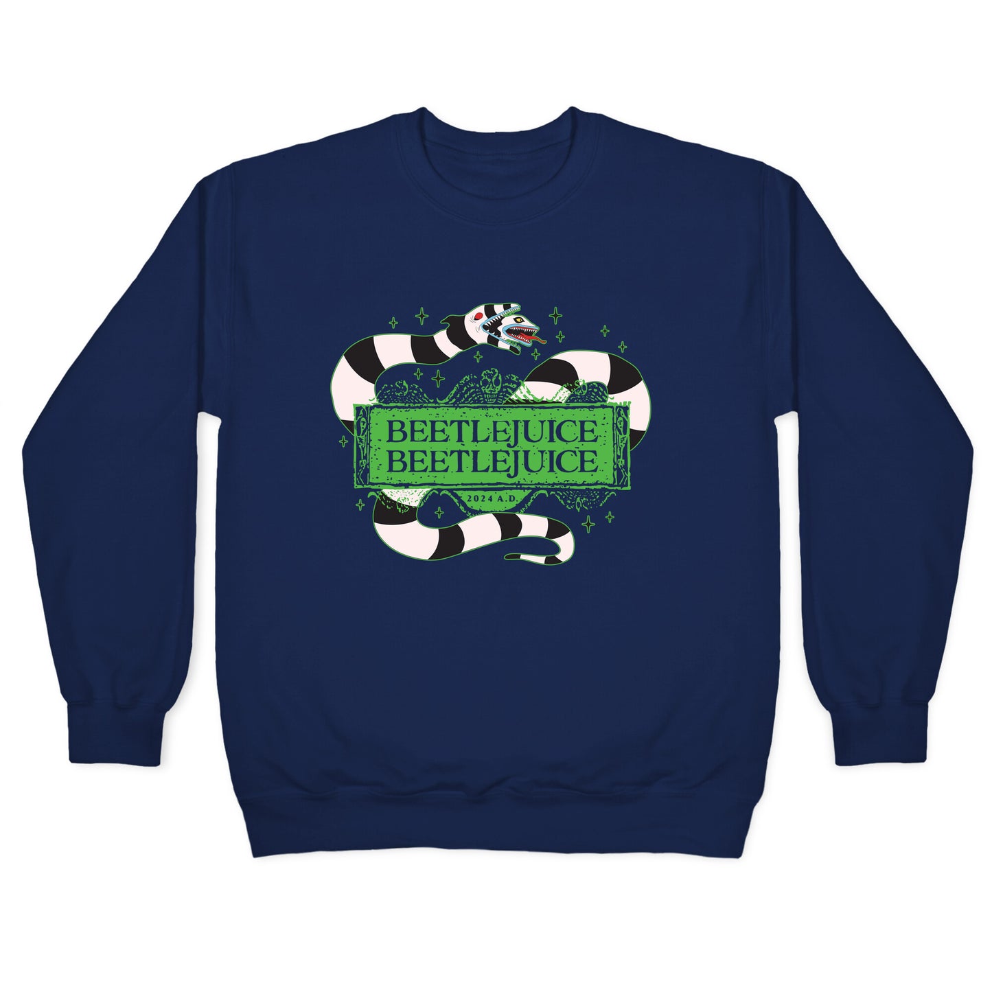 Beetlejuice Beetlejuice 2024 AD Crewneck Sweatshirt