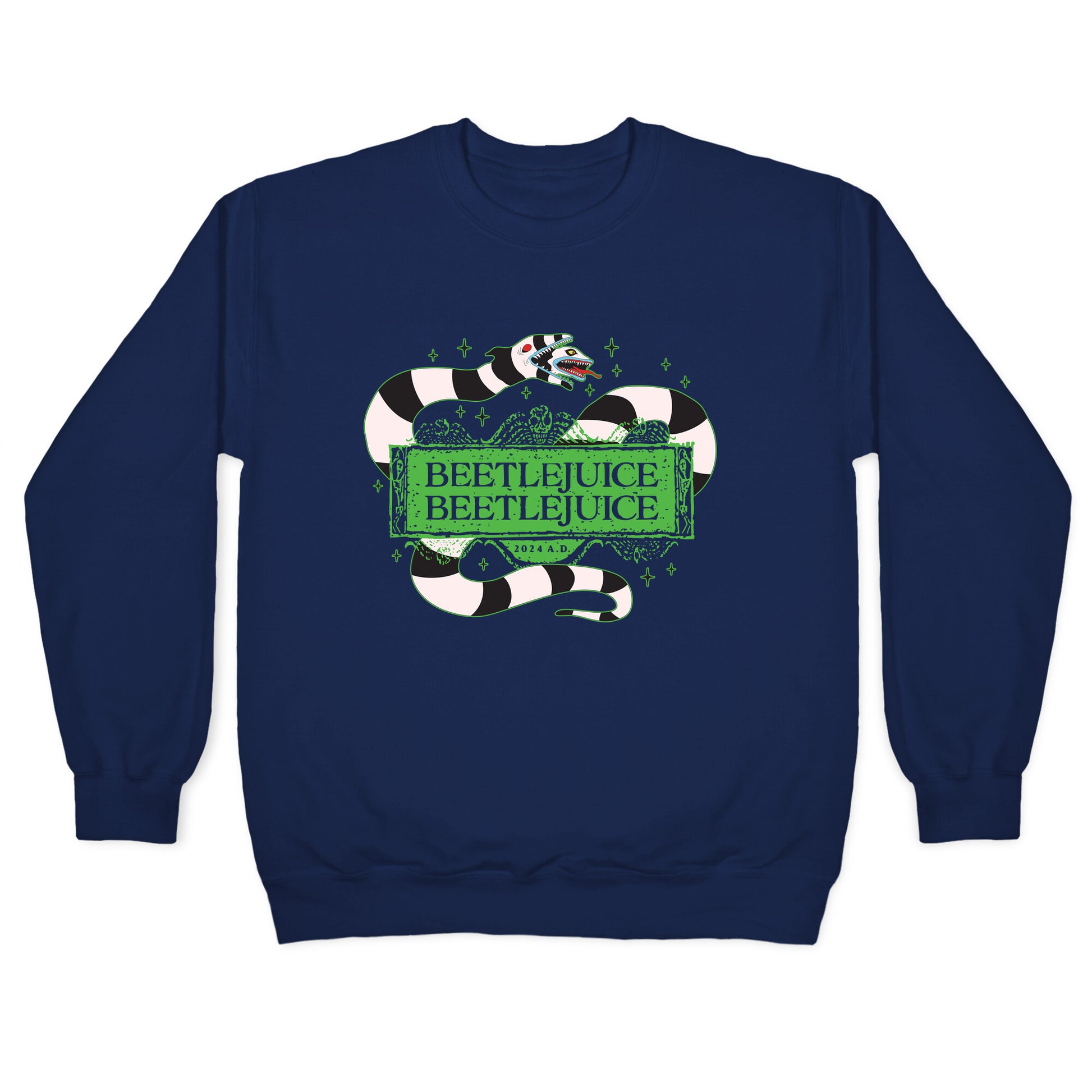 Beetlejuice Beetlejuice 2024 AD Crewneck Sweatshirt