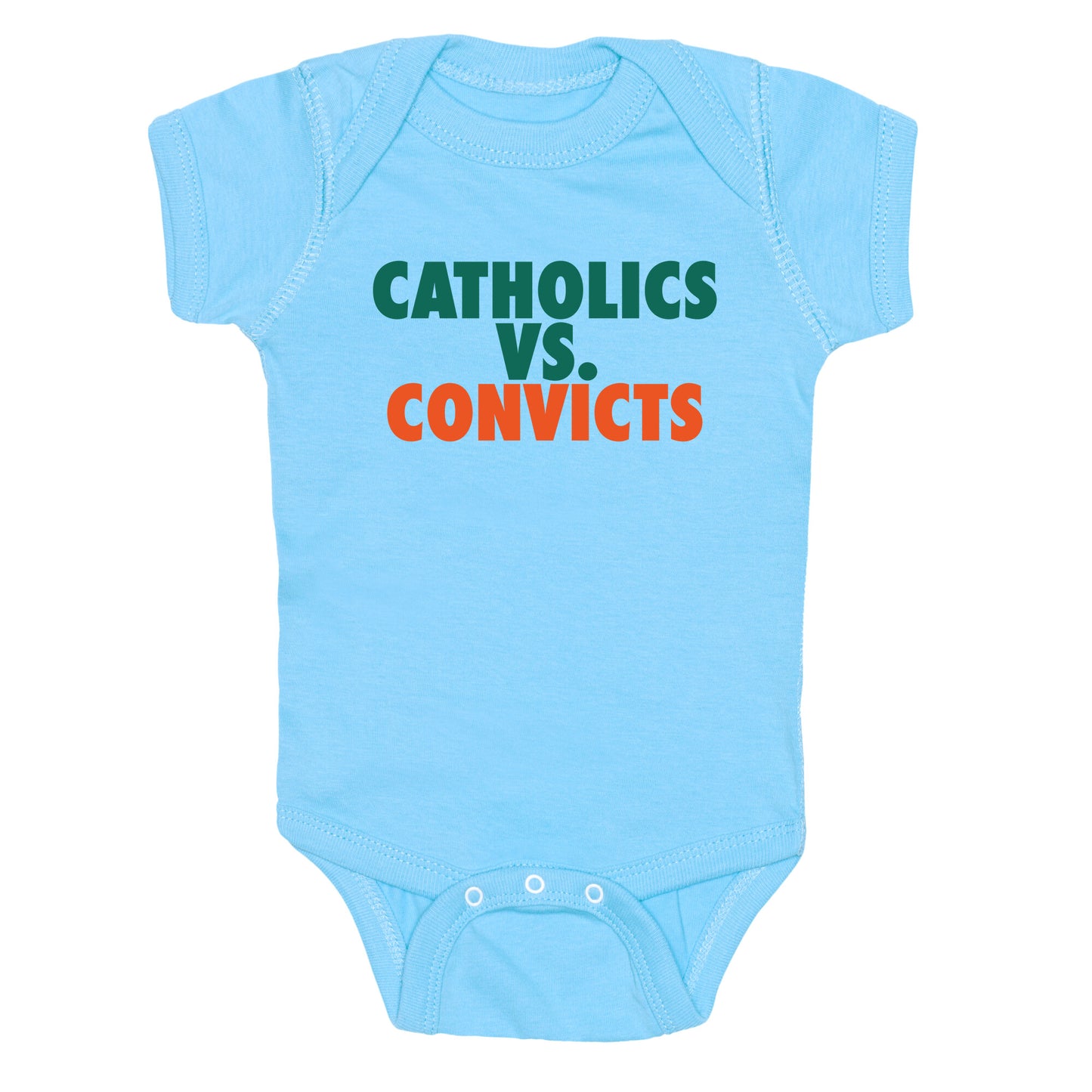 Catholics vs. Convicts Baby One-Piece