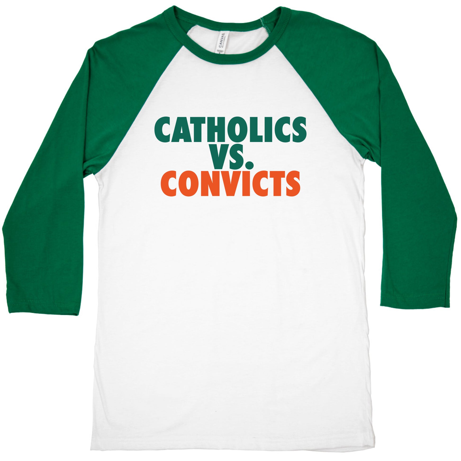 Catholics vs. Convicts Baseball Tee