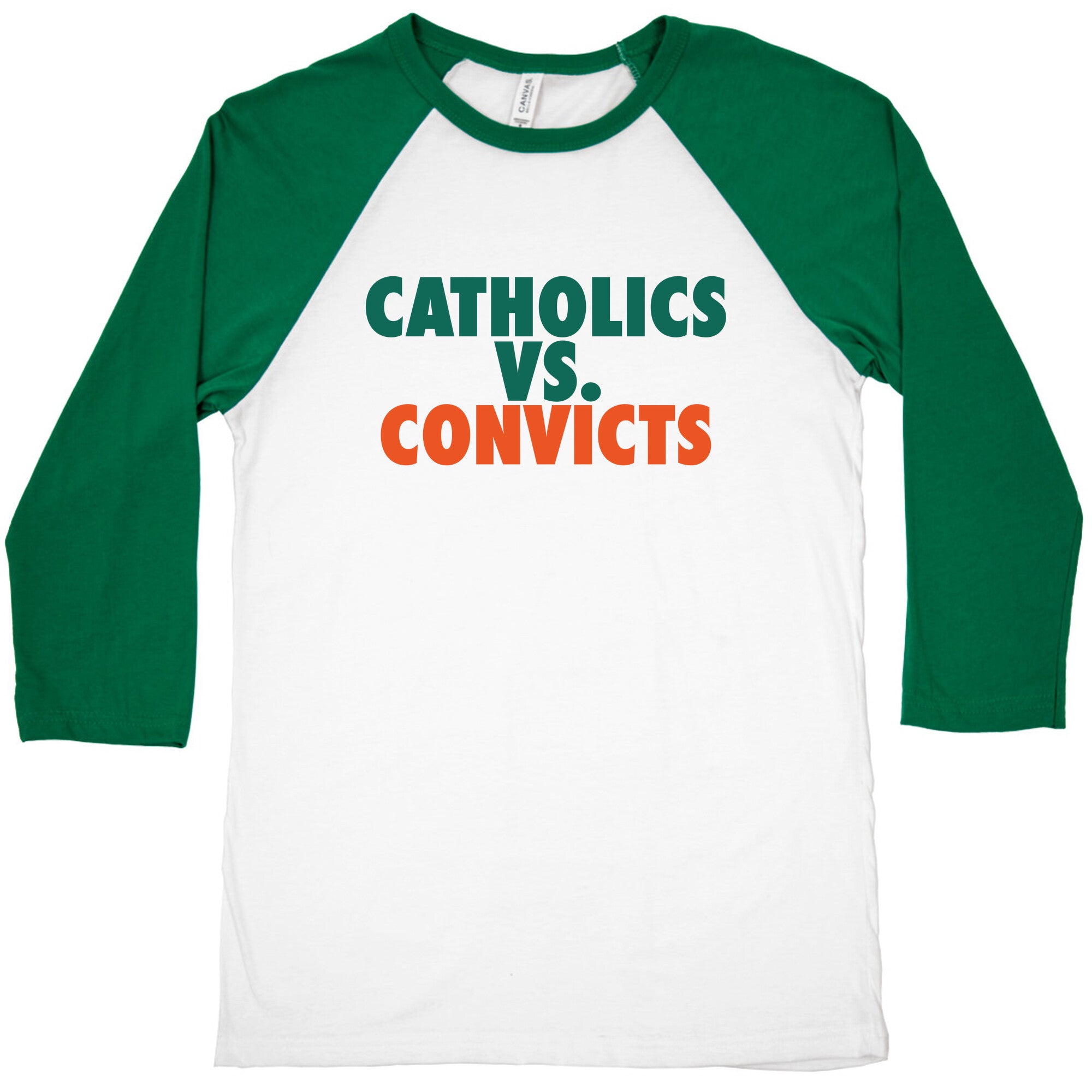 Catholics vs. Convicts Baseball Tee