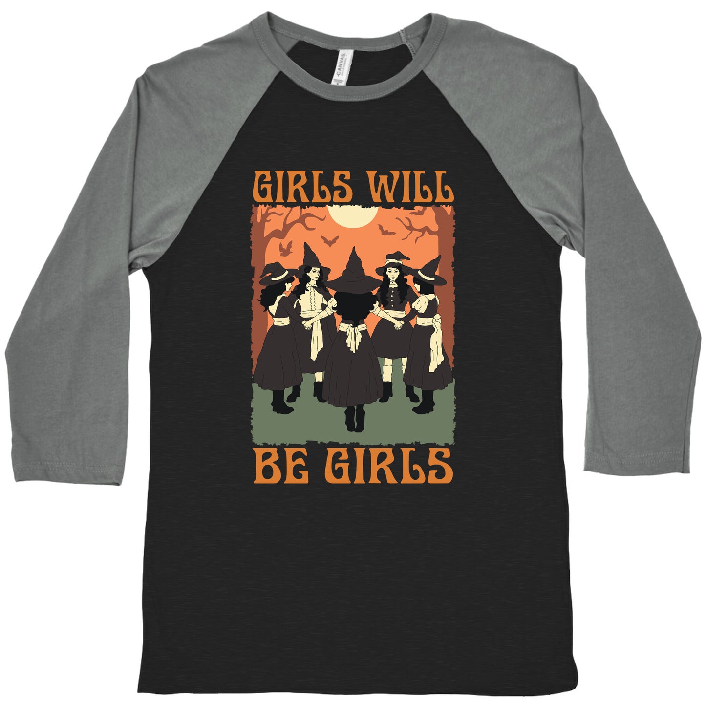 Girls Will Be Girls Witch Baseball Tee