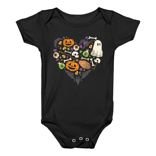 Halloween Heart Baby One-Piece