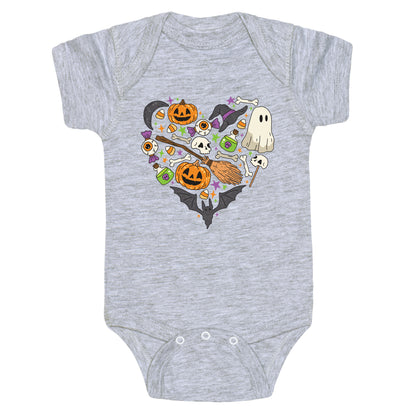Halloween Heart Baby One-Piece