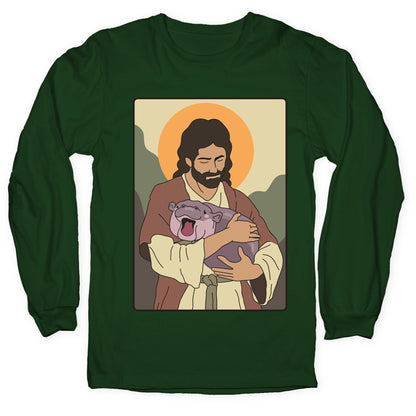 Moo Deng Jesus Longsleeve Tee