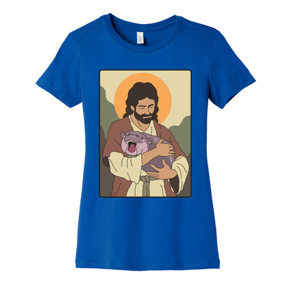 Moo Deng Jesus Womens Cotton Tee