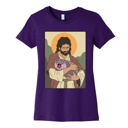 Moo Deng Jesus Womens Cotton Tee