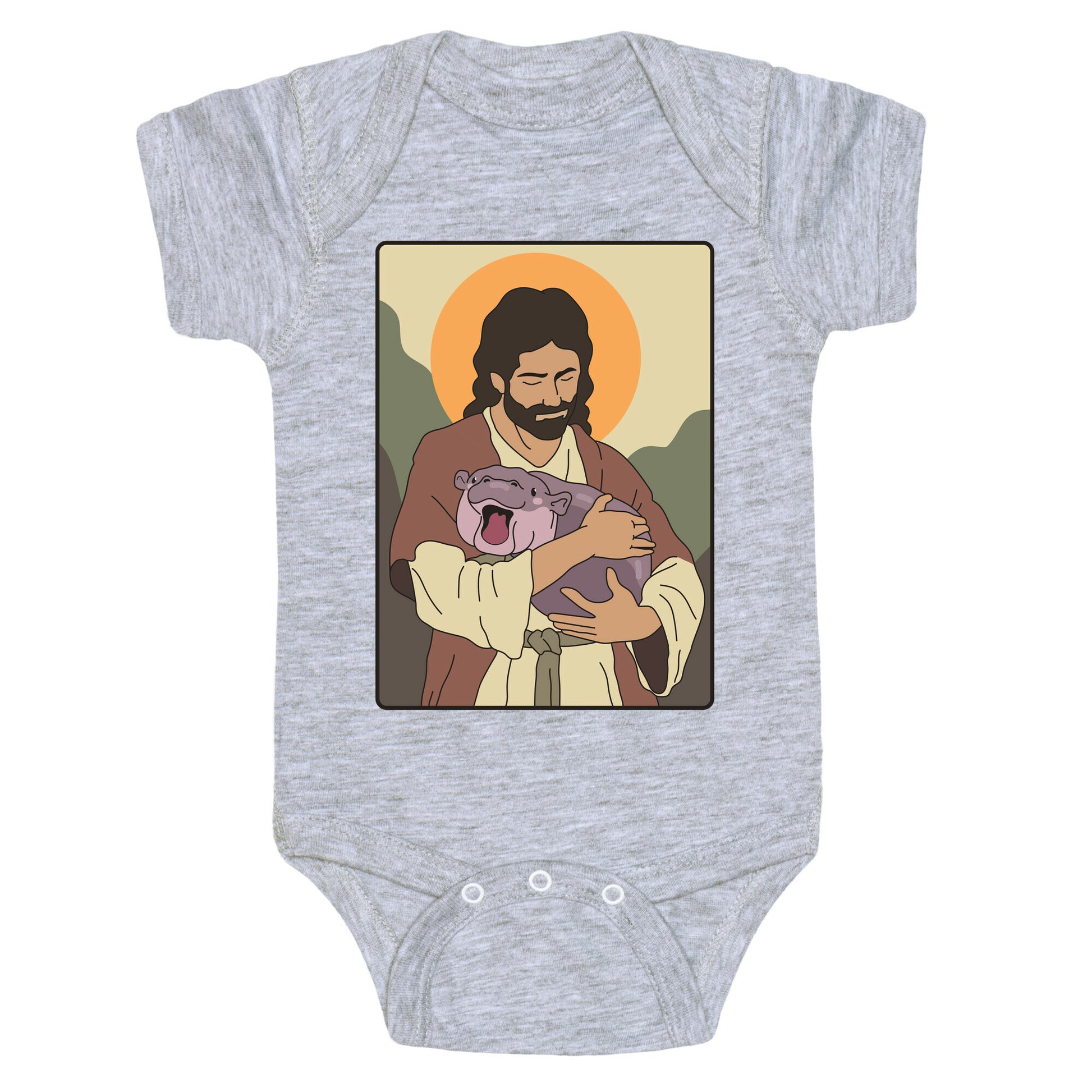 Moo Deng Jesus Baby One-Piece