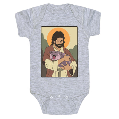 Moo Deng Jesus Baby One-Piece