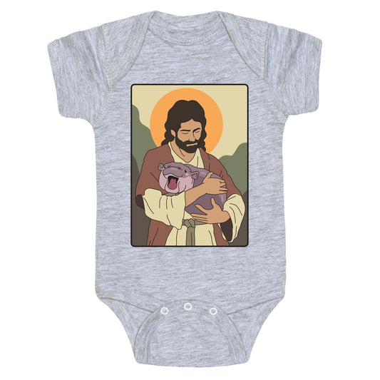 Moo Deng Jesus Baby One-Piece