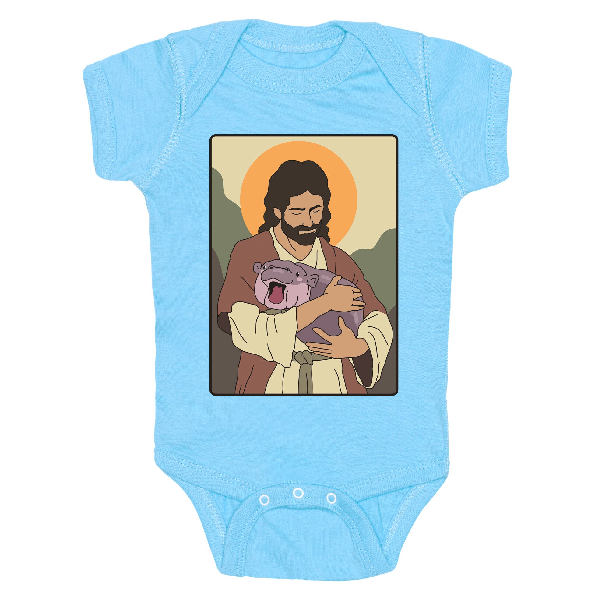 Moo Deng Jesus Baby One-Piece