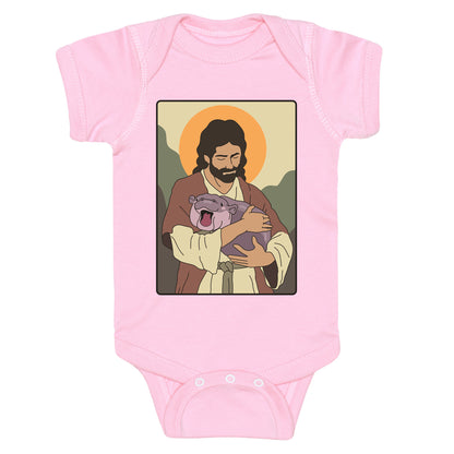 Moo Deng Jesus Baby One-Piece