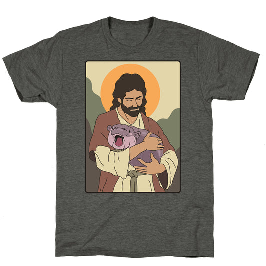 Moo Deng Jesus Unisex Triblend Tee