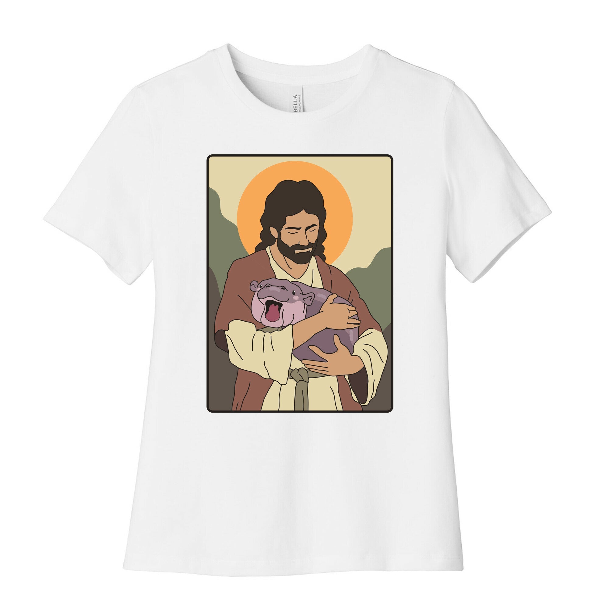Moo Deng Jesus Womens Cotton Tee