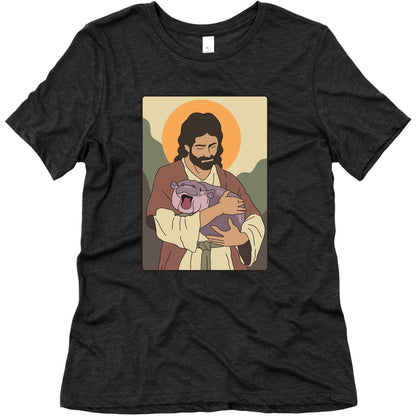 Moo Deng Jesus Womens Triblend Tee