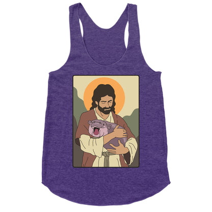 Moo Deng Jesus Racerback Tank