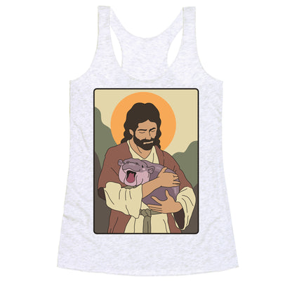 Moo Deng Jesus Racerback Tank