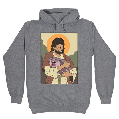 Moo Deng Jesus Hoodie