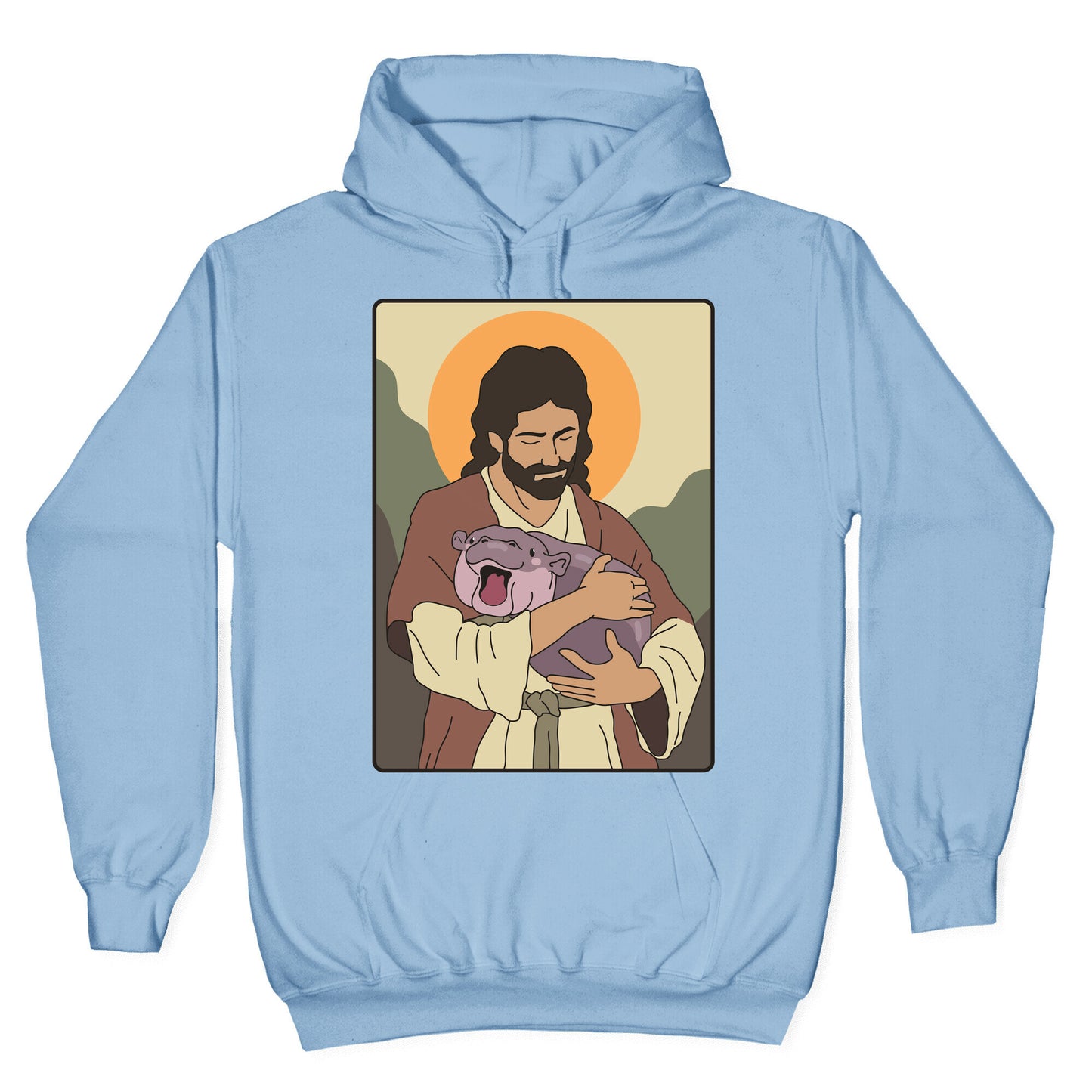 Moo Deng Jesus Hoodie