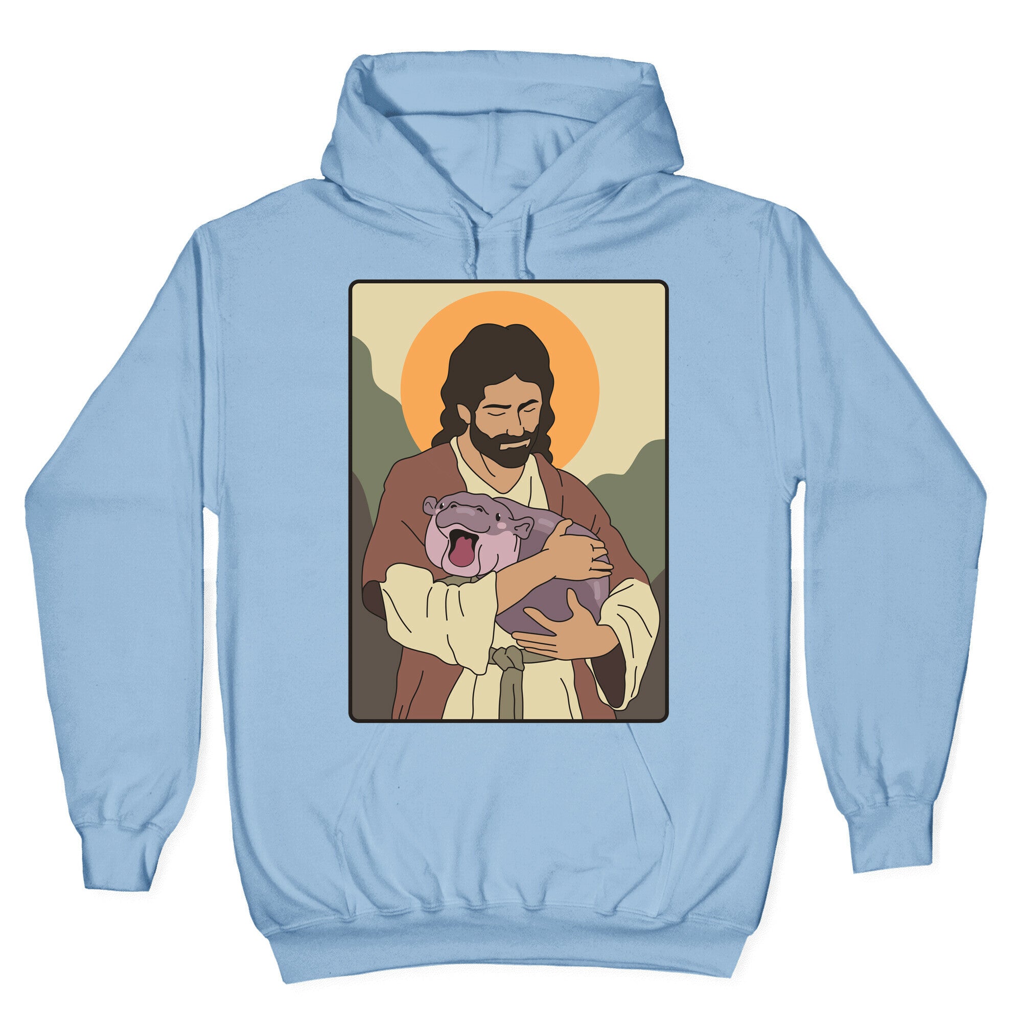 Moo Deng Jesus Hoodie