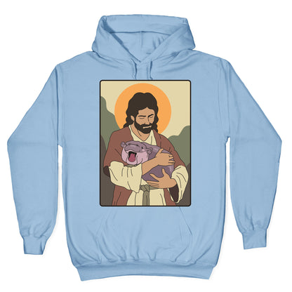 Moo Deng Jesus Hoodie