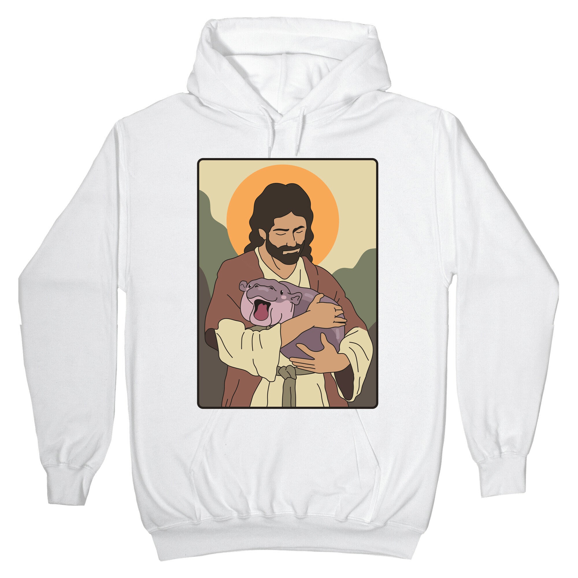 Moo Deng Jesus Hoodie