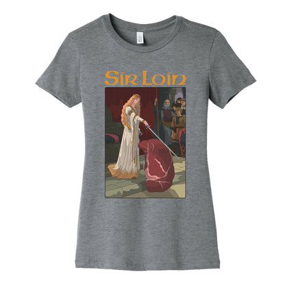Sir Loin Steak Meme Cartoon Womens Cotton Tee