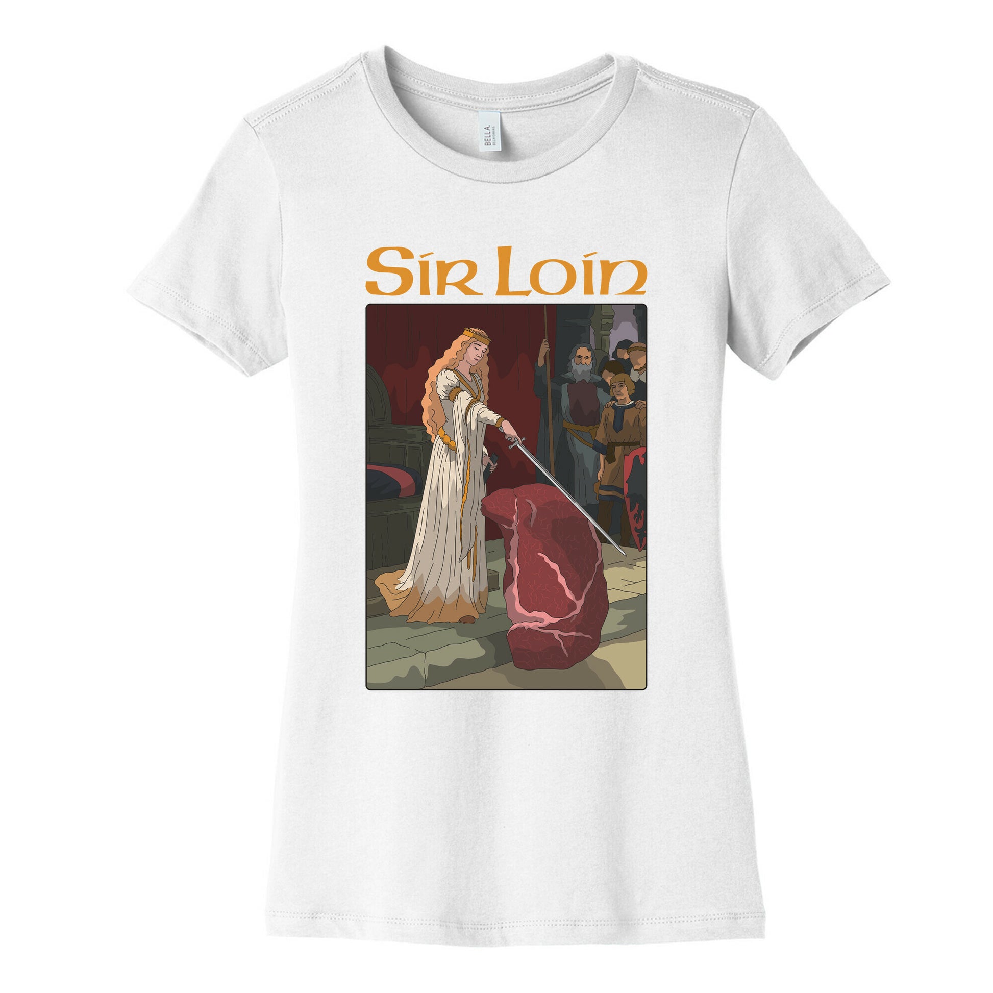Sir Loin Steak Meme Cartoon Womens Cotton Tee