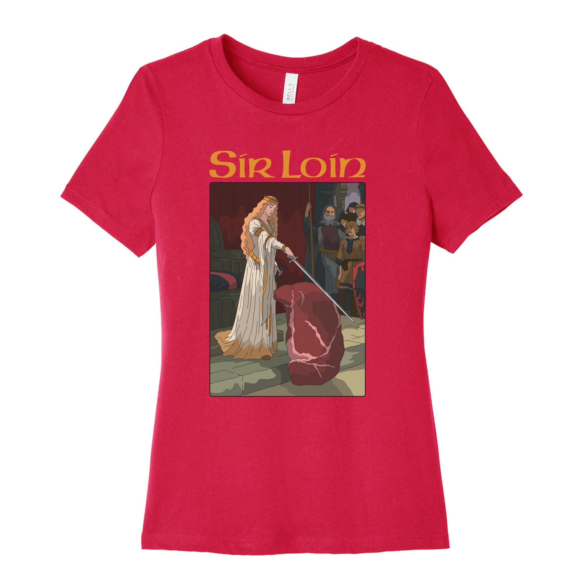 Sir Loin Steak Meme Cartoon Womens Cotton Tee