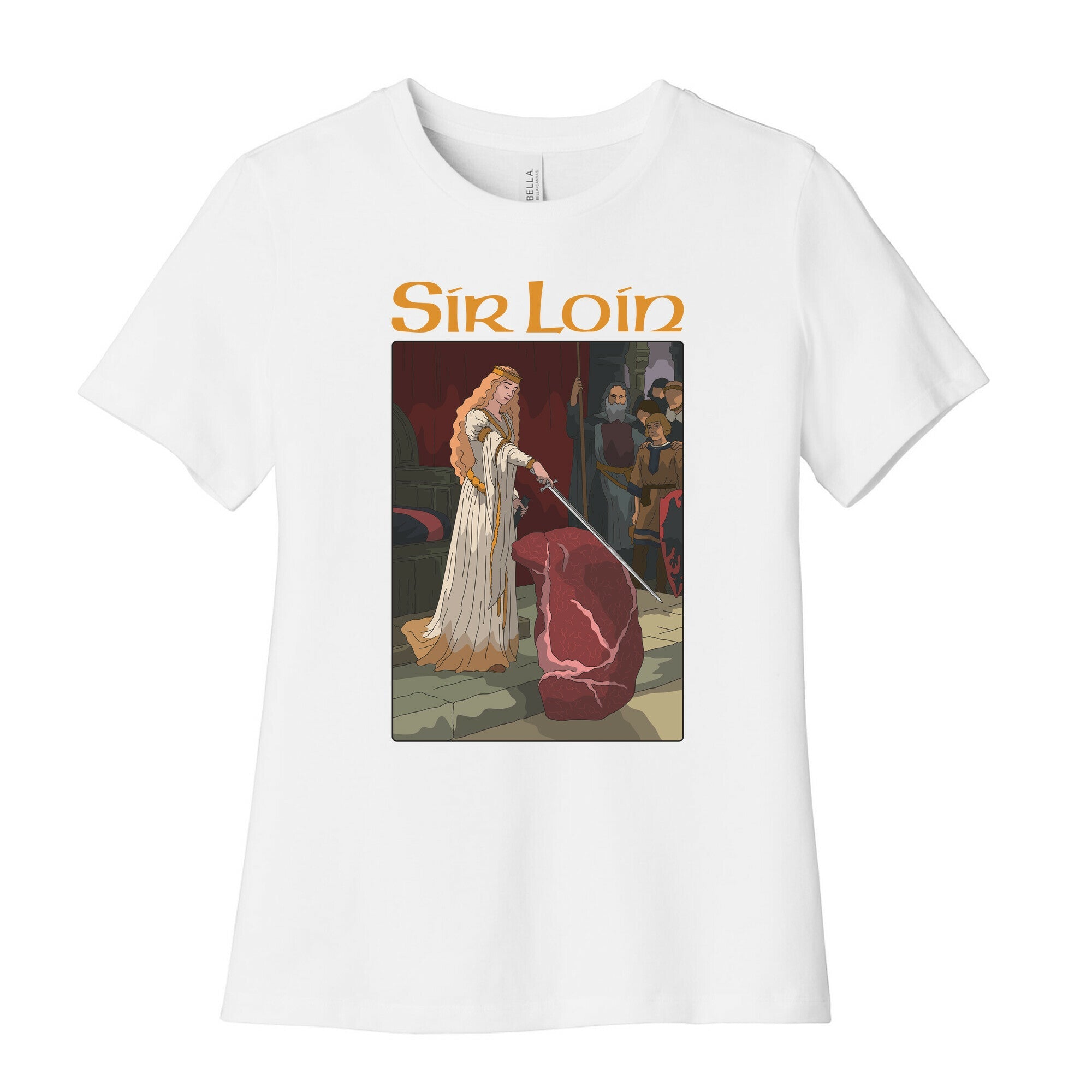 Sir Loin Steak Meme Cartoon Womens Cotton Tee