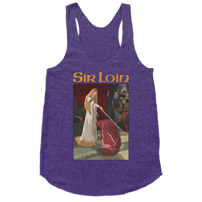Sir Loin Steak Meme Cartoon Racerback Tank