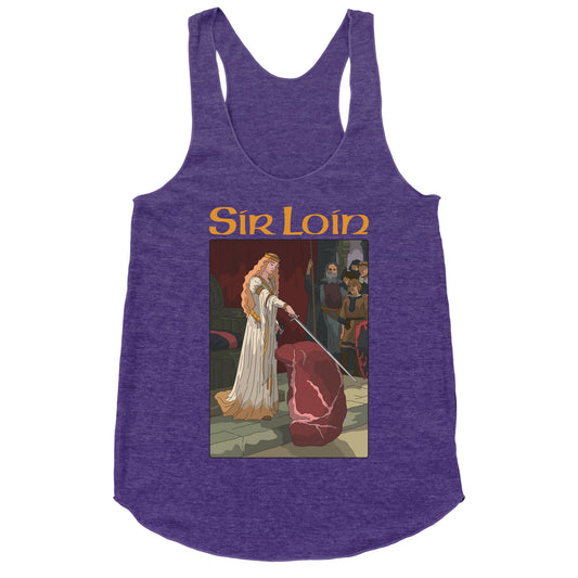 Sir Loin Steak Meme Cartoon Racerback Tank