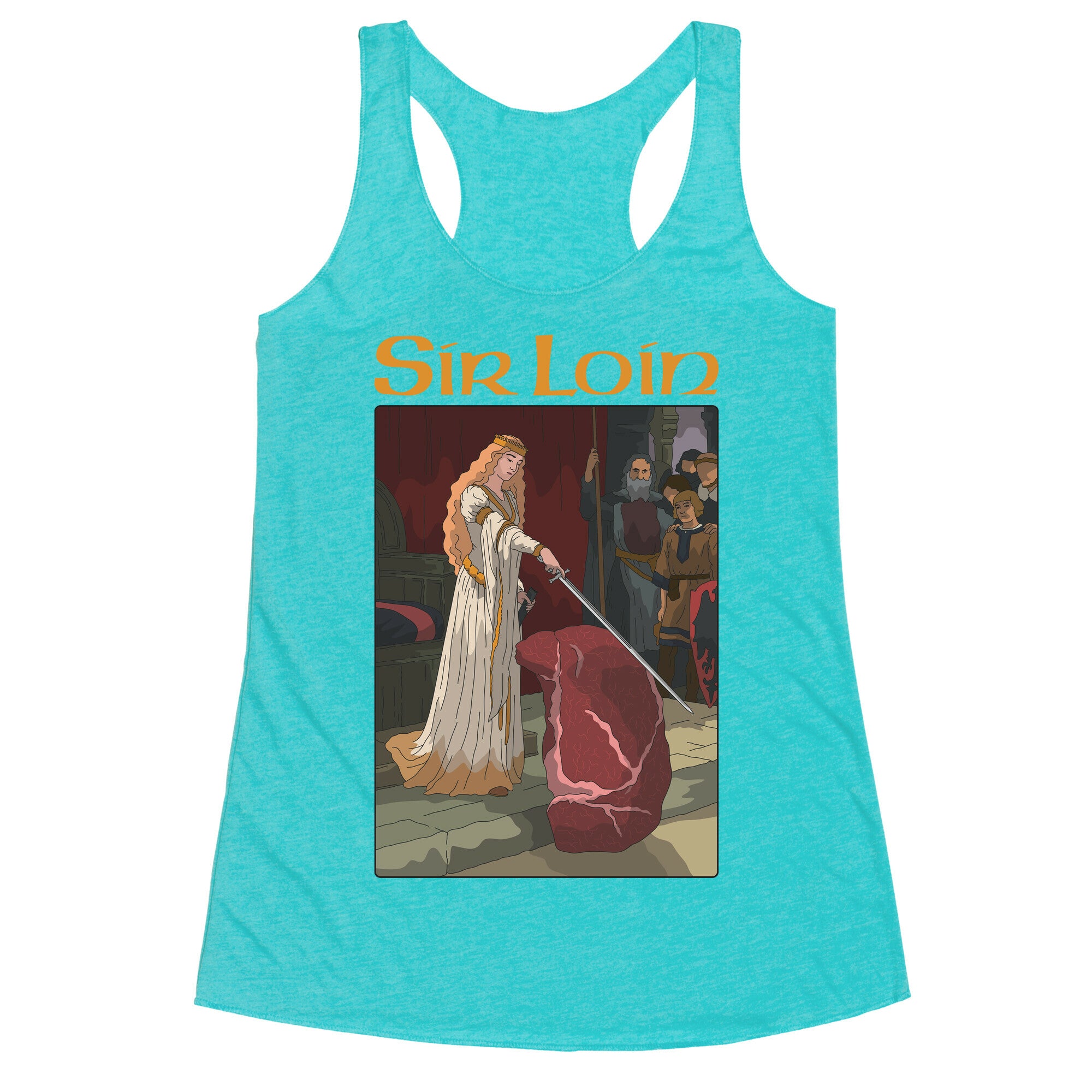 Sir Loin Steak Meme Cartoon Racerback Tank