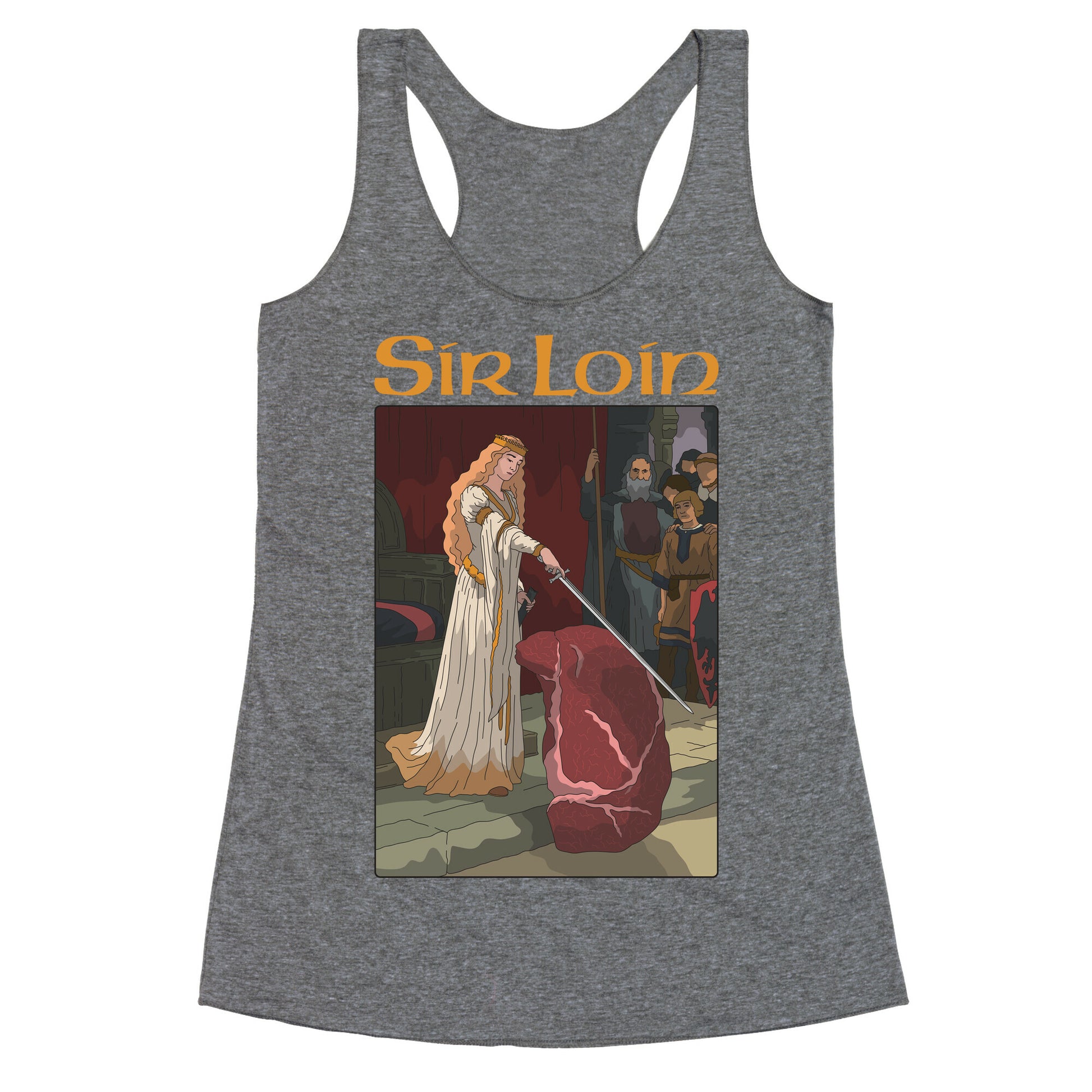 Sir Loin Steak Meme Cartoon Racerback Tank