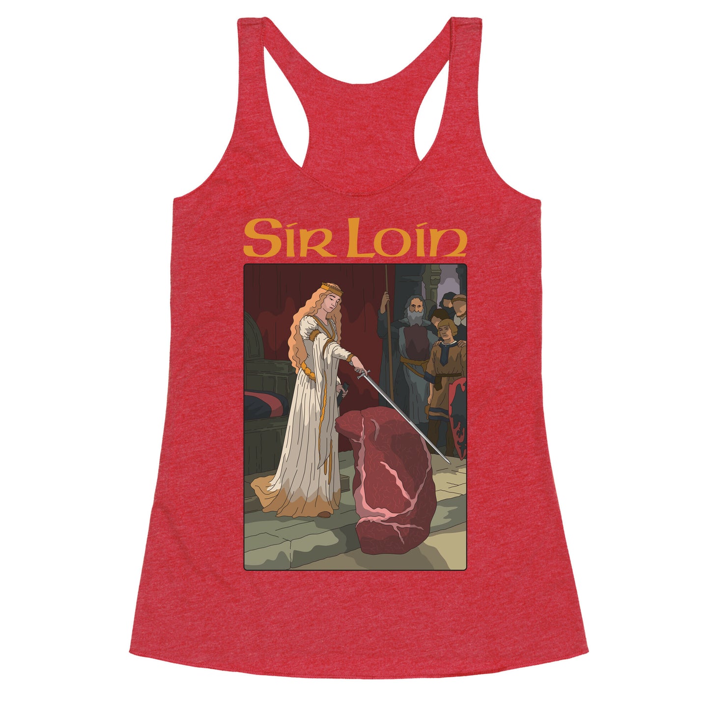 Sir Loin Steak Meme Cartoon Racerback Tank