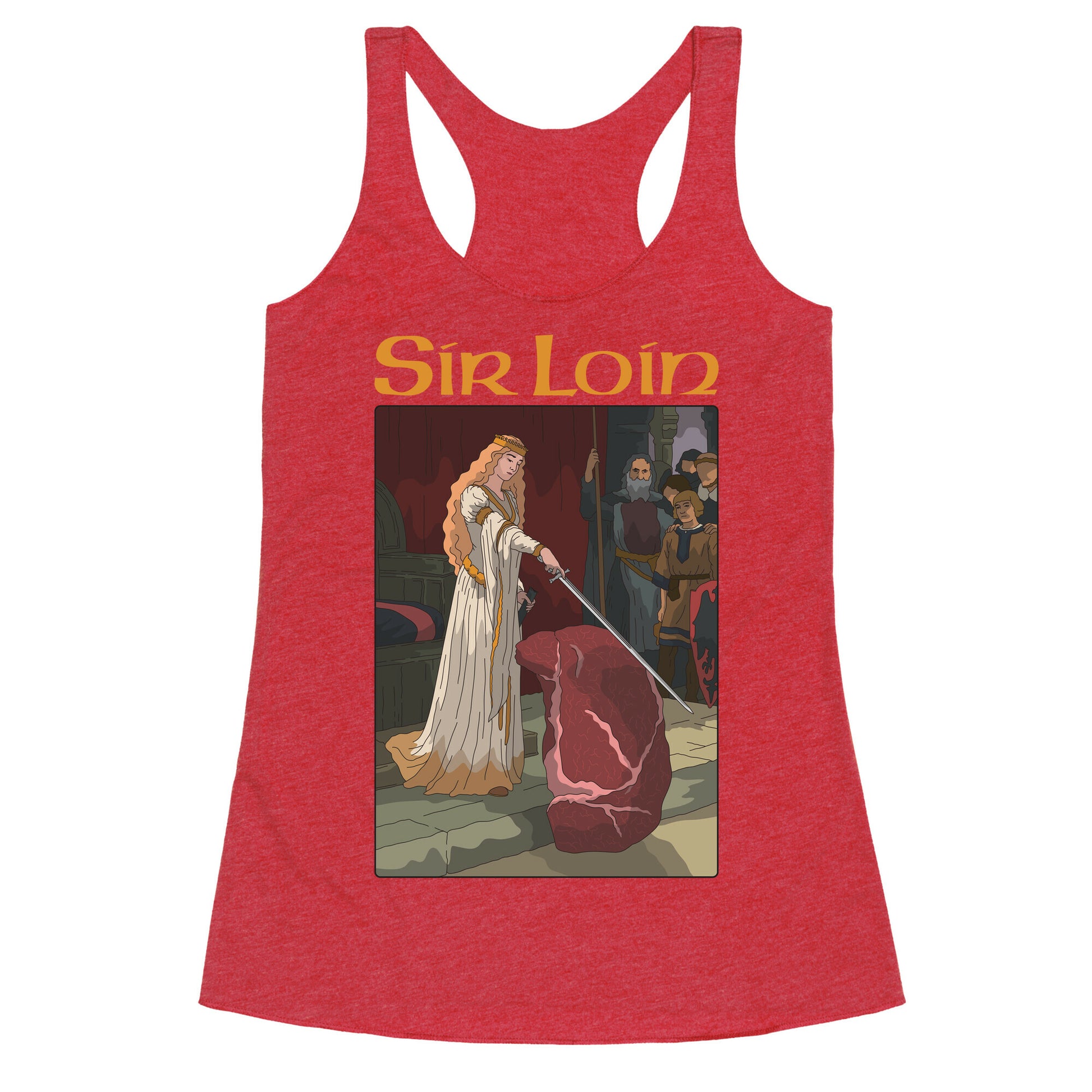 Sir Loin Steak Meme Cartoon Racerback Tank