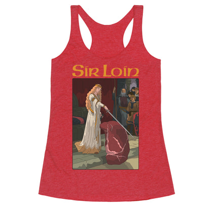 Sir Loin Steak Meme Cartoon Racerback Tank