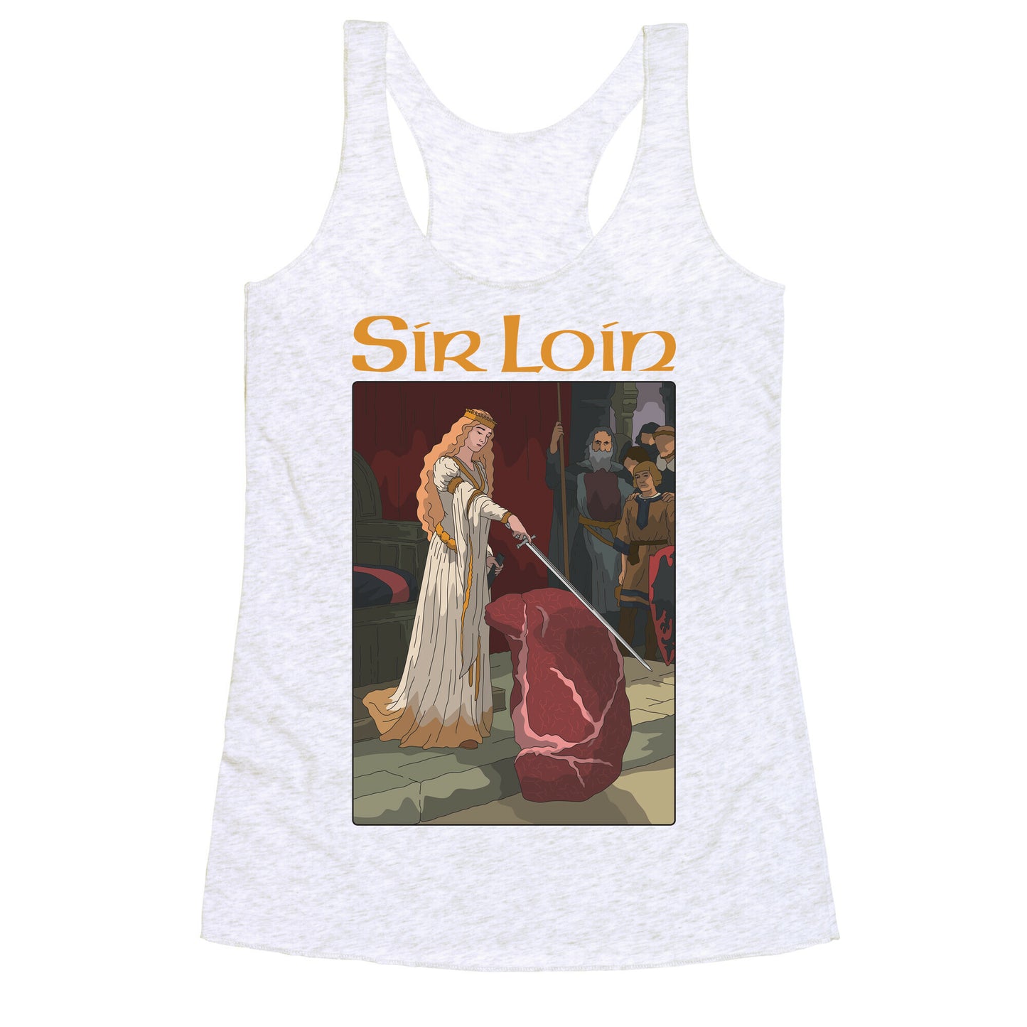 Sir Loin Steak Meme Cartoon Racerback Tank