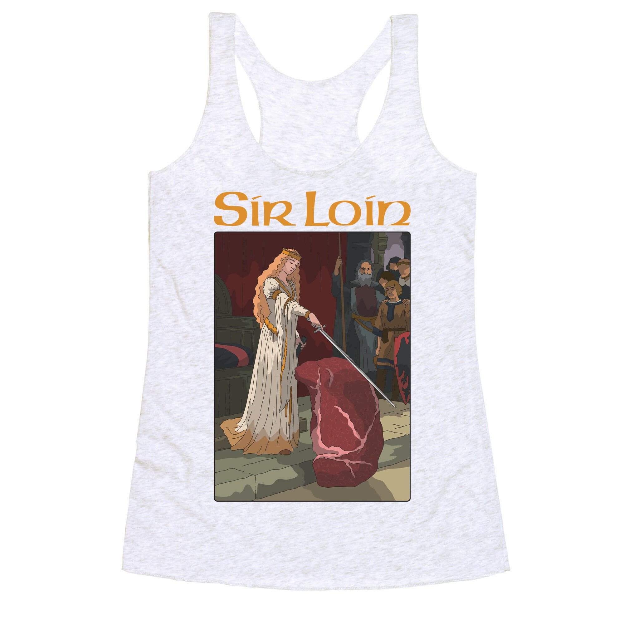 Sir Loin Steak Meme Cartoon Racerback Tank