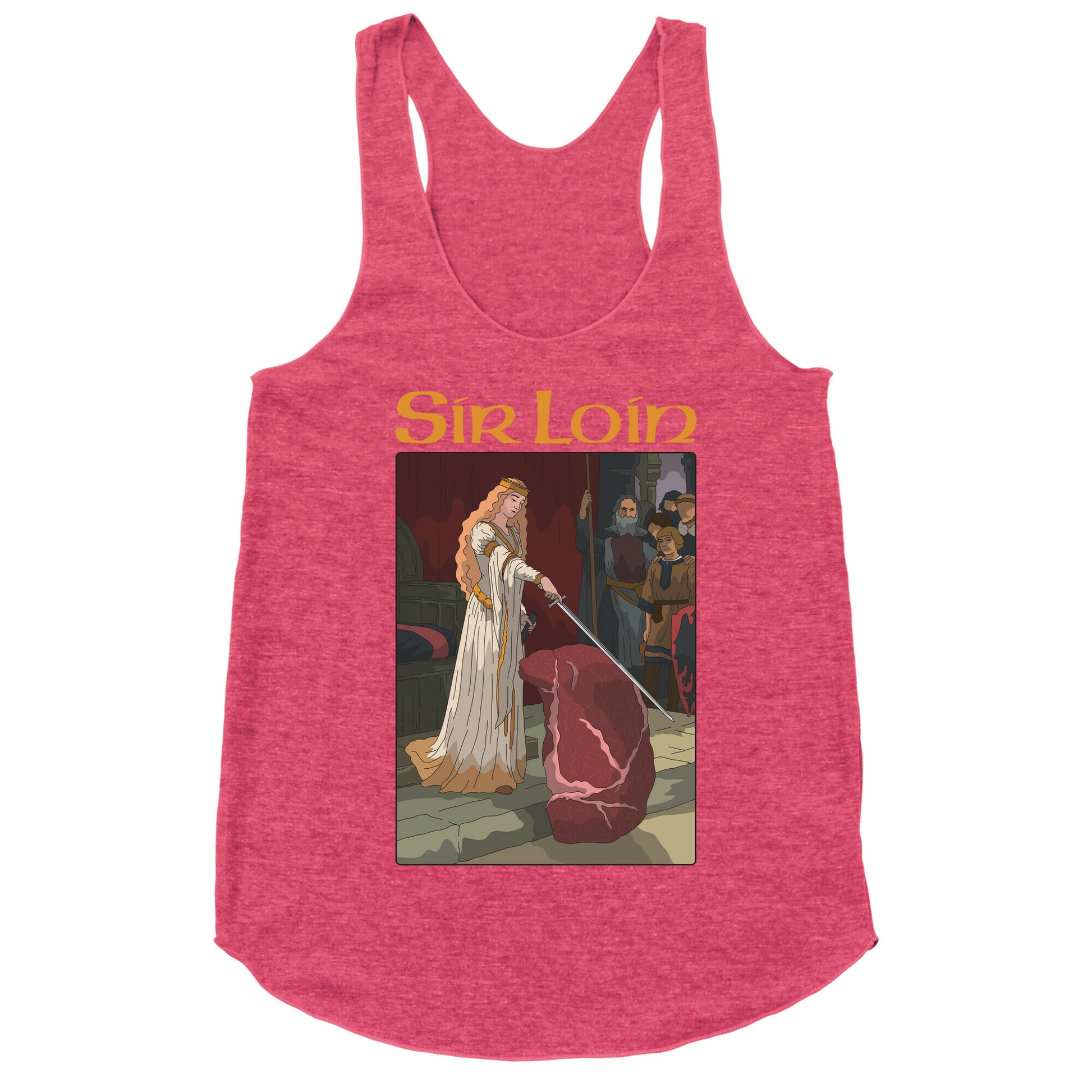 Sir Loin Steak Meme Cartoon Racerback Tank
