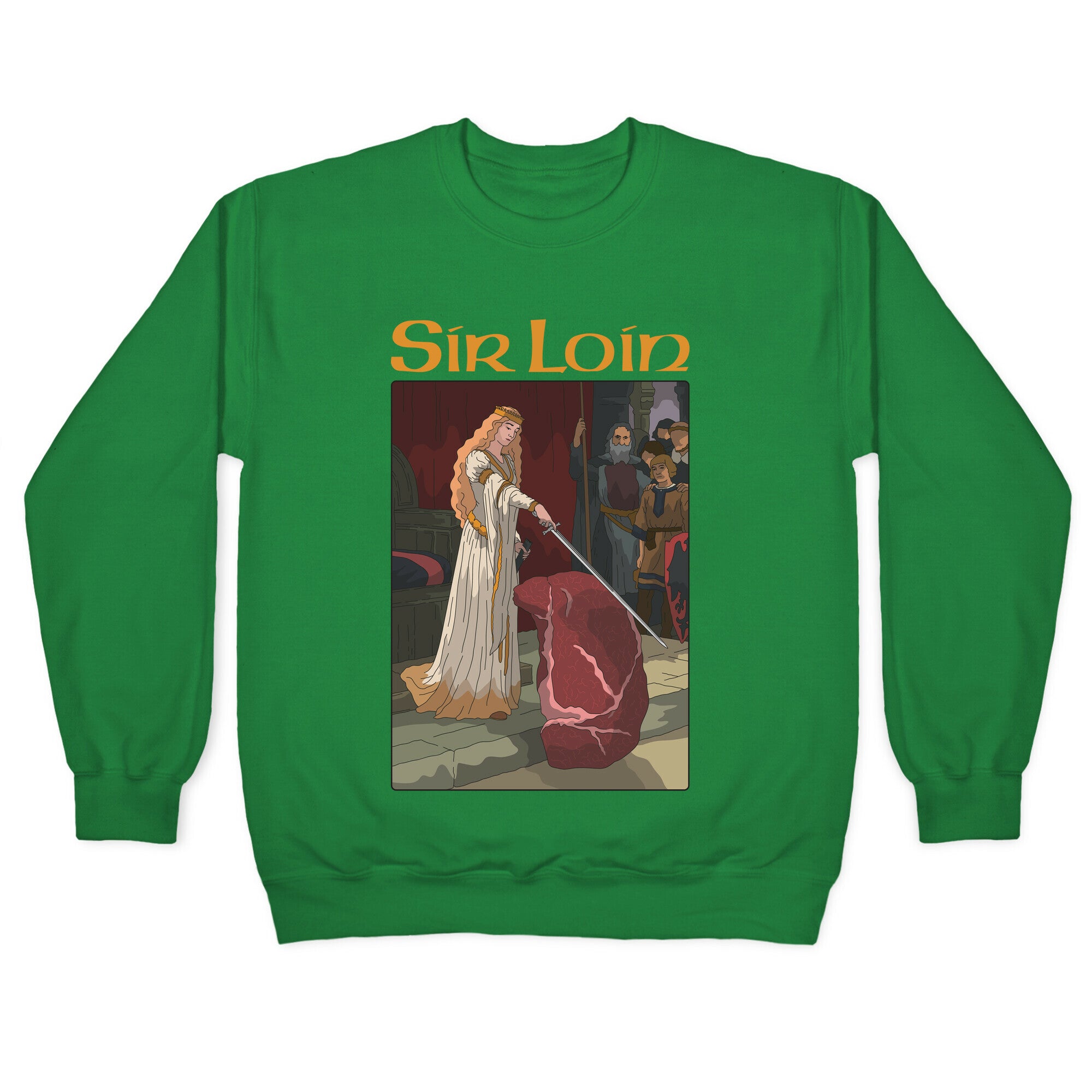 Sir Loin Steak Meme Cartoon Crewneck Sweatshirt