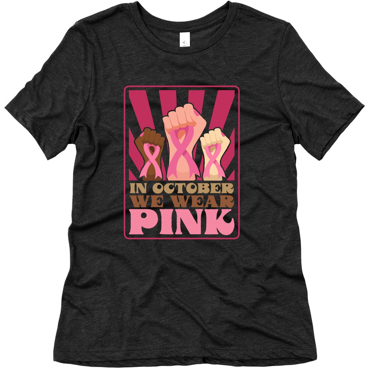 In October We Wear Pink Womens Triblend Tee